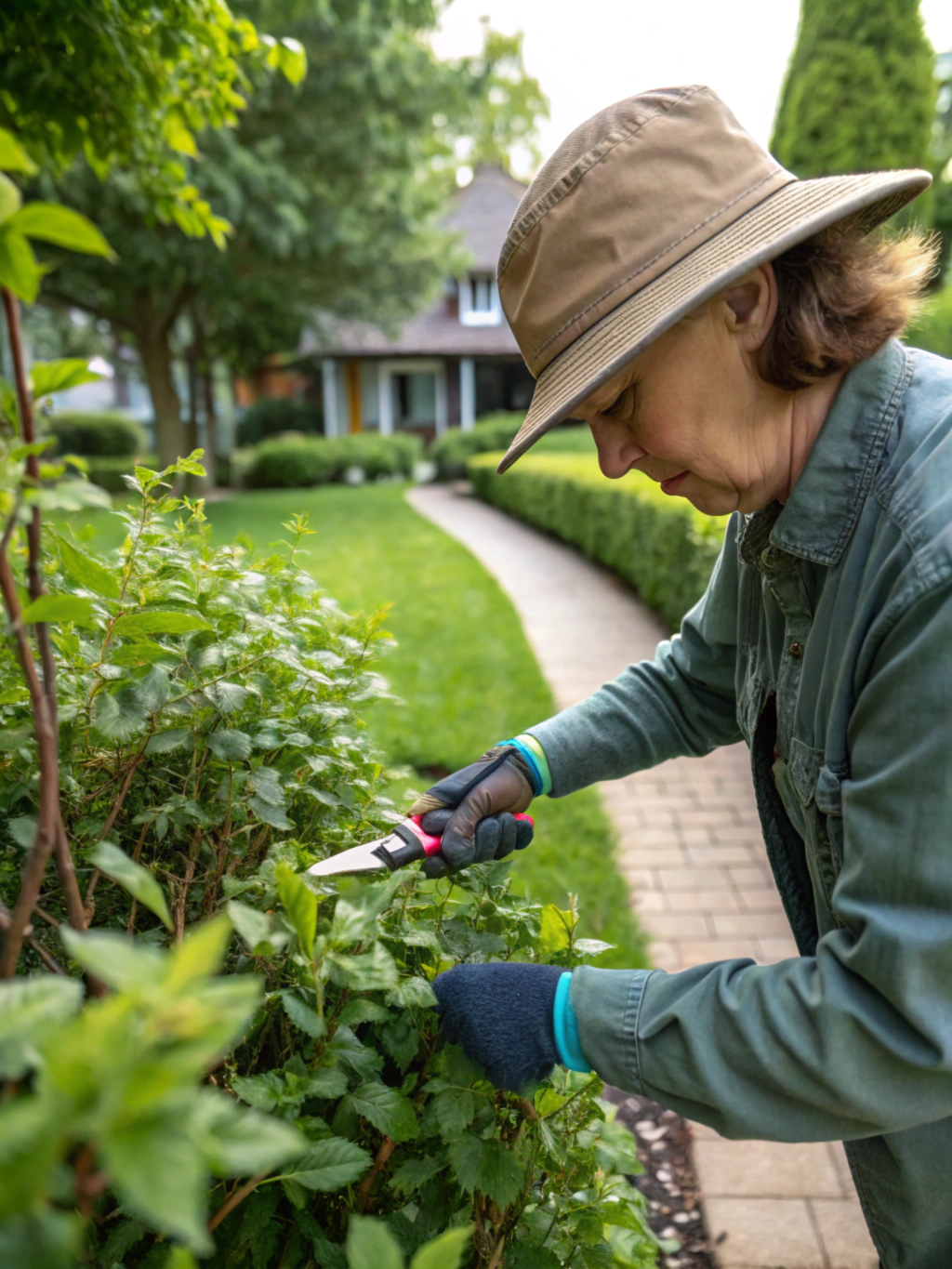 -a-person-pruning-a-garden-with-pruning-shears--